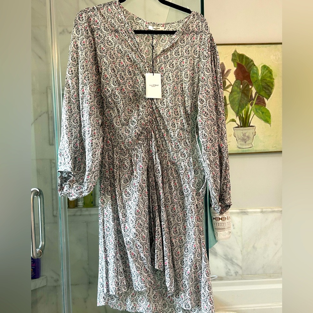 NWT STUNNING Marili Paisley Long Sleeve Cotton Dress size 8 (38 EU)